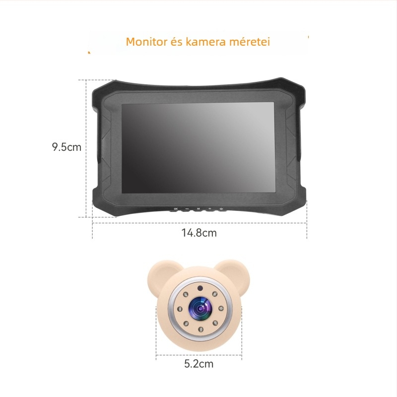 Autóba bébimonitor, Autóba szerelt kamera, 1080P videófelvétel, Egycsatornás autómonitor