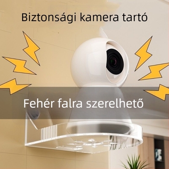 Fali felületre szerelhető megfigyelő tartó univerzális otthoni kamerához — ragasztóval és fúrás nélkül, műanyag kivitel, normál súly, 2025 megjelenés