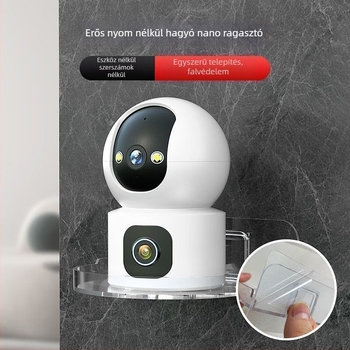 Fali felületre szerelhető megfigyelő tartó univerzális otthoni kamerához — ragasztóval és fúrás nélkül, műanyag kivitel, normál súly, 2025 megjelenés