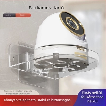 Fali felületre szerelhető megfigyelő tartó univerzális otthoni kamerához — ragasztóval és fúrás nélkül, műanyag kivitel, normál súly, 2025 megjelenés