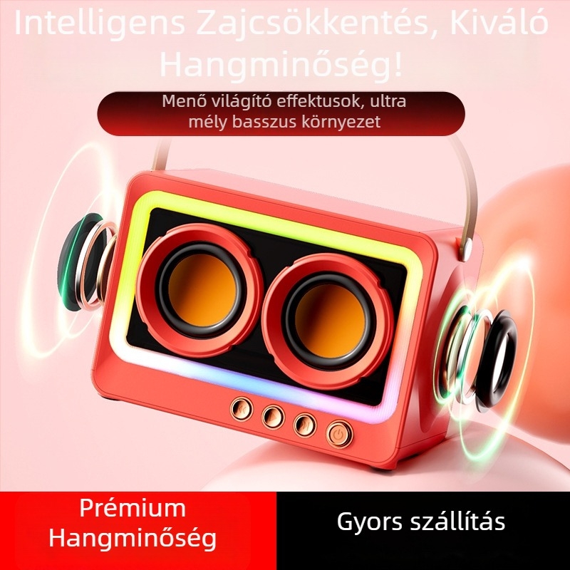 Bluetooth hangszóró punk stílusban, hordozható kültéri mini asztali hangszóró mély hanggal