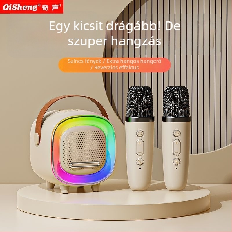 D8 Vezeték nélküli Bluetooth karaoke hangszóró - Bluetooth 5.0, 5W, IPX4 vízálló, beépített akkumulátor 1200–2000mAh, frekvenciaválasz 100 Hz–20 kHz
