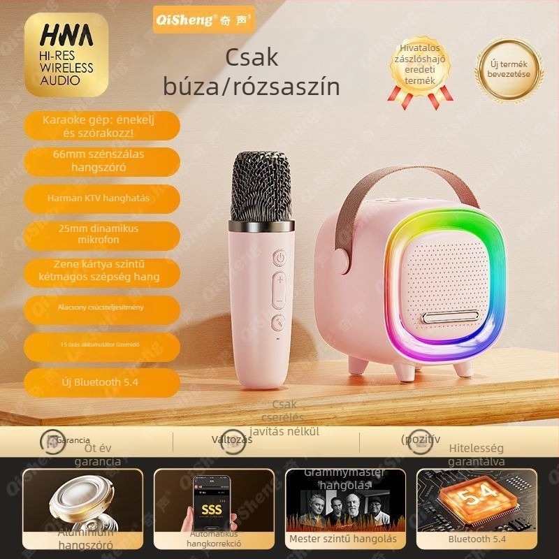 D8 Vezeték nélküli Bluetooth karaoke hangszóró - Bluetooth 5.0, 5W, IPX4 vízálló, beépített akkumulátor 1200–2000mAh, frekvenciaválasz 100 Hz–20 kHz