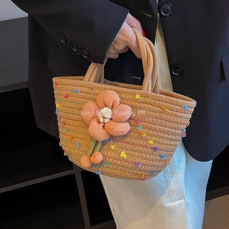 Női bucket táska, pamutból készült, vízszintes négyszögletes forma, pamut bélés, nyitott felső rész
