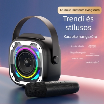 V11 vezeték nélküli Bluetooth mini hangszóró mikrofonnal – karaoké hangrendszer minden egyben, hordozható asztali mélynyomó