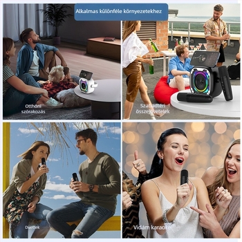 V11 vezeték nélküli Bluetooth mini hangszóró mikrofonnal – karaoké hangrendszer minden egyben, hordozható asztali mélynyomó