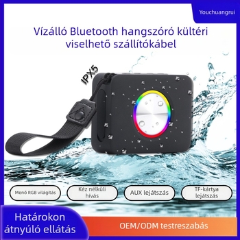 Kompakt Bluetooth hangsugárzó, kültéri vízálló IPX5, 5W, beépített akkumulátor, hatótáv 10 m, Bluetooth 5.3