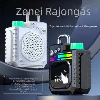 Vezeték nélküli Bluetooth hangszóró kültéri használatra, alacsony frekvenciájú hangszóróval, színes kijelző és időjárási óra, 5W, Bluetooth 5.3, IPX7, beépített 1000–1200 mAh Akkumulátor
