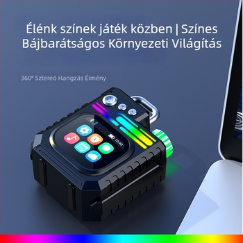 Vezeték nélküli Bluetooth hangszóró kültéri használatra, alacsony frekvenciájú hangszóróval, színes kijelző és időjárási óra, 5W, Bluetooth 5.3, IPX7, beépített 1000–1200 mAh Akkumulátor