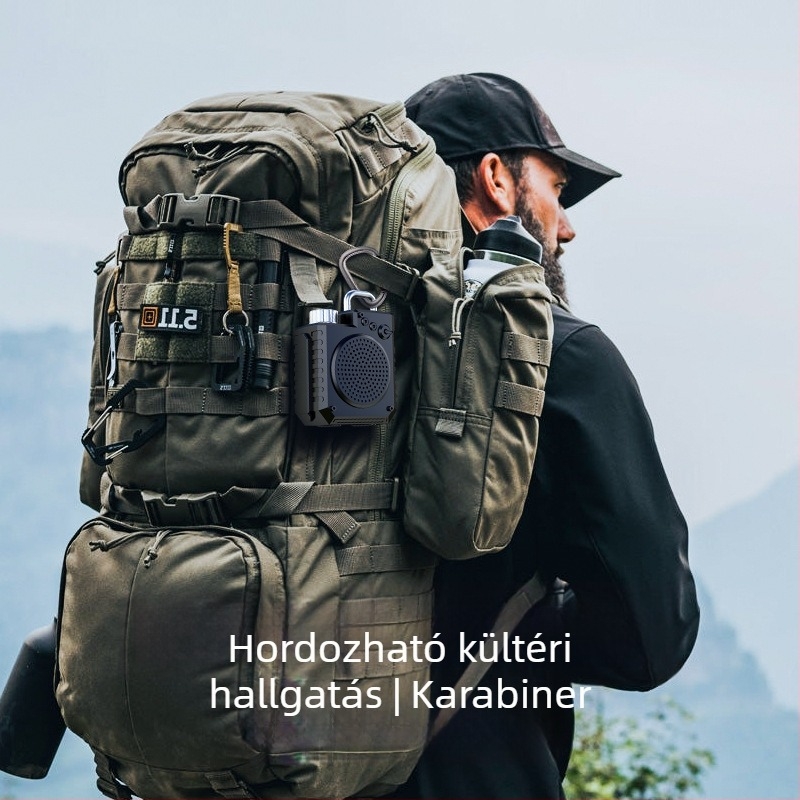 Vezeték nélküli Bluetooth hangszóró kültéri használatra, alacsony frekvenciájú hangszóróval, színes kijelző és időjárási óra, 5W, Bluetooth 5.3, IPX7, beépített 1000–1200 mAh Akkumulátor