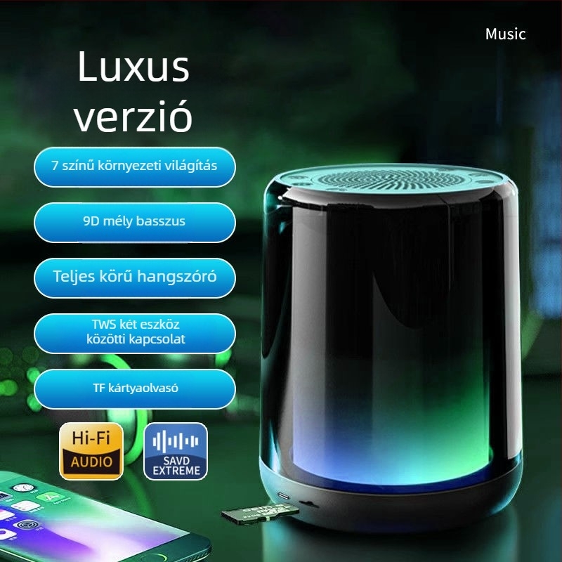 Bluetooth Berlin hangszóró — Bluetooth/SD-kártya/3,5 mm, frekvenciasáv 100 Hz–20 kHz, SNR ≥70 dB, IPX7 vízállóság, szilikon ház