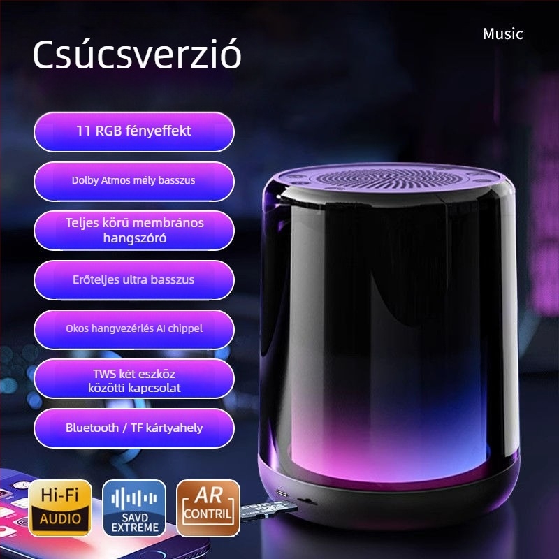 Bluetooth Berlin hangszóró — Bluetooth/SD-kártya/3,5 mm, frekvenciasáv 100 Hz–20 kHz, SNR ≥70 dB, IPX7 vízállóság, szilikon ház
