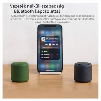 Bluetooth okos hangszóró vezeték nélküli szubwooferrel, IPX7 vízálló, frekvencia-tartomány 100 Hz–20 kHz, SNR ≥70 dB, Type-C tápegység