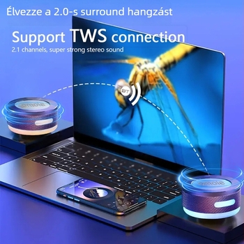 TM002 Csontvezetéses Bluetooth hangszóró, hordozható mini mély hangsugárzó, fém burkolat; Bluetooth 5.3, 100 Hz–20 kHz frekvencia-tartomány, SNR ≥75 dB, 3 W, IPX6 vízálló