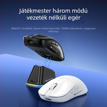 PAW3311 szenzoros RGB játék egér, 5600dpi, Bluetooth/USB kapcsolattal, 10 m hatótávolság, tömege 54 g, 1,2 m töltőkábel tartozék