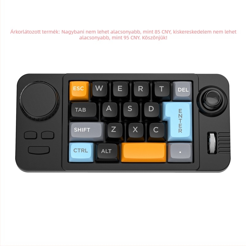 Kábeles mechanikus játékbillentyűzet joystick 19 gombbal, kettős görgő, RGB háttérvilágítás, hot-swappable kapcsolók