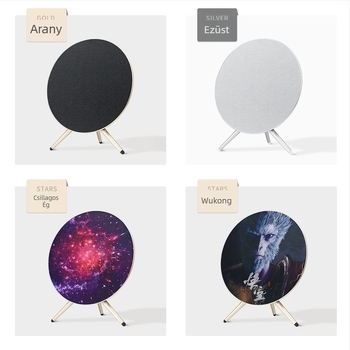 UFO formájú Bluetooth hangfal beépített akkumulátorral, 80W, 3 meghajtó, Bluetooth 5.3, IPX5 vízálló, 6000mAh — hordozható asztali és kültéri hangfal állvánnyal