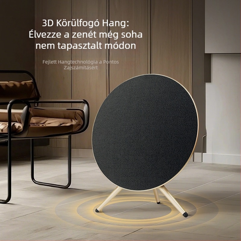 UFO formájú Bluetooth hangfal beépített akkumulátorral, 80W, 3 meghajtó, Bluetooth 5.3, IPX5 vízálló, 6000mAh — hordozható asztali és kültéri hangfal állvánnyal