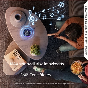 LED világítással rendelkező mini Bluetooth hangszóró, 5W, Bluetooth 5.3, 100 Hz–20 kHz, hatótáv 15 m