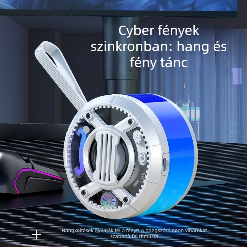 LED világítással rendelkező mini Bluetooth hangszóró, 5W, Bluetooth 5.3, 100 Hz–20 kHz, hatótáv 15 m