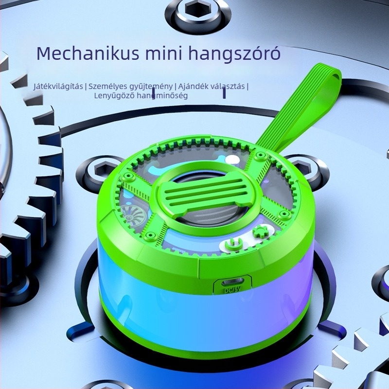 LED világítással rendelkező mini Bluetooth hangszóró, 5W, Bluetooth 5.3, 100 Hz–20 kHz, hatótáv 15 m