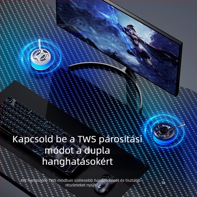 LED világítással rendelkező mini Bluetooth hangszóró, 5W, Bluetooth 5.3, 100 Hz–20 kHz, hatótáv 15 m