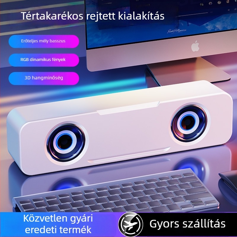 BM-01 Mini Bluetooth asztali hangszóró – 3W kimenet, sztereó, 40Hz-20kHz, USB/3,5 mm bemenet