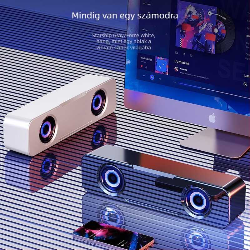 BM-01 Mini Bluetooth asztali hangszóró – 3W kimenet, sztereó, 40Hz-20kHz, USB/3,5 mm bemenet