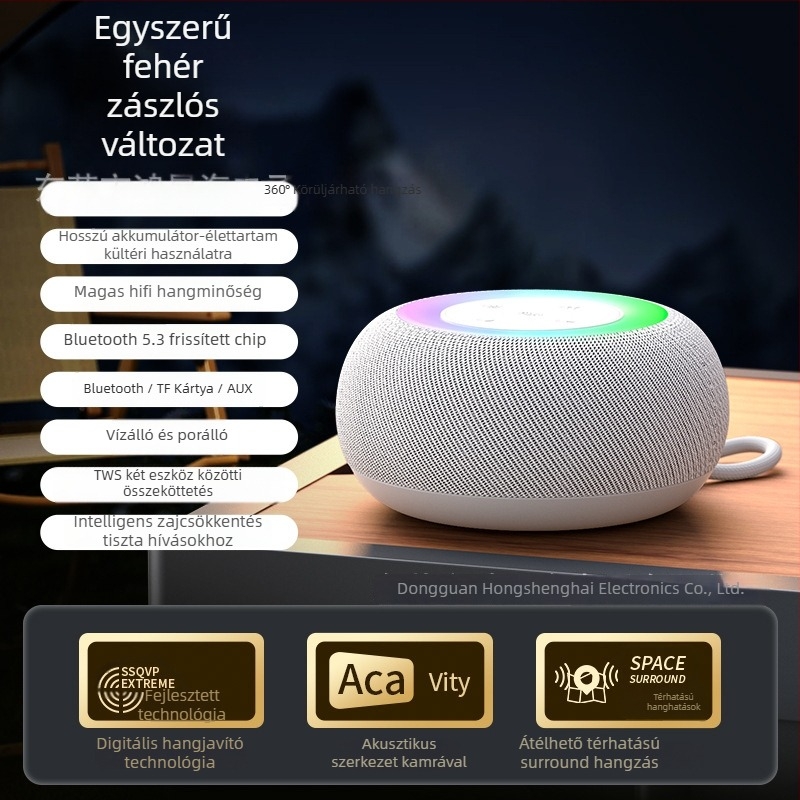 Vezeték nélküli Bluetooth hangszóró két hangfallal, IPX6 vízálló, Bluetooth 5.3, 100Hz-20kHz, SNR ≥95dB
