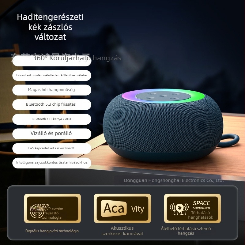 Vezeték nélküli Bluetooth hangszóró két hangfallal, IPX6 vízálló, Bluetooth 5.3, 100Hz-20kHz, SNR ≥95dB