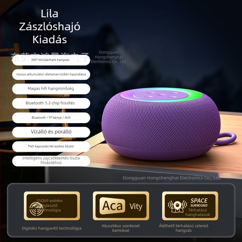 Vezeték nélküli Bluetooth hangszóró két hangfallal, IPX6 vízálló, Bluetooth 5.3, 100Hz-20kHz, SNR ≥95dB