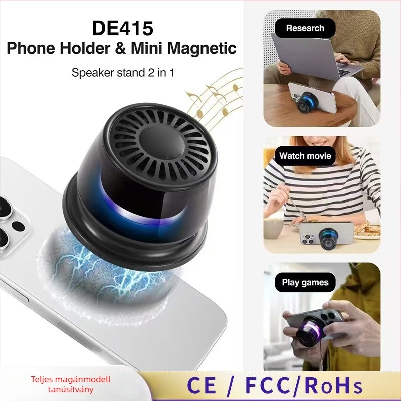 AI Fordítás mágneses Bluetooth mini hangszóró – 3W, 100 Hz–20 kHz, SNR ≥70 dB, Bluetooth 5.3, beépített akkumulátor 300–500 mAh