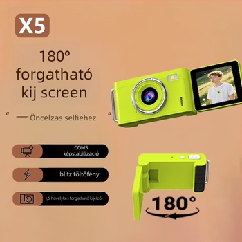 X-5 Campus Mini Kamera Forgatható LCD-vel, 2MP CMOS, 720/1080 HD, Rögzített fókusz objektív, USB 2.0
