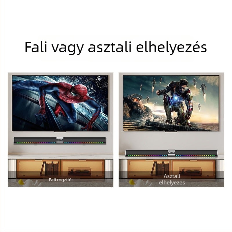 Fali Bluetooth hangsáv, ultra nagy subwooferrel, sztereó basszus, 100 Hz–20 kHz, SNR ≥70 dB, IPX7 vízálló