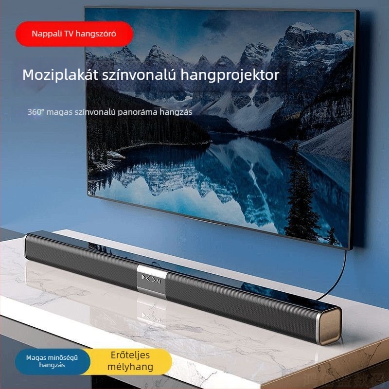 Fali Bluetooth hangsáv, ultra nagy subwooferrel, sztereó basszus, 100 Hz–20 kHz, SNR ≥70 dB, IPX7 vízálló
