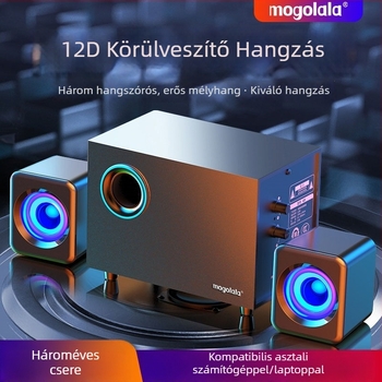 Aktív mélysugárzó asztali számítógép hangfalaival 2.1 Bluetooth USB audió