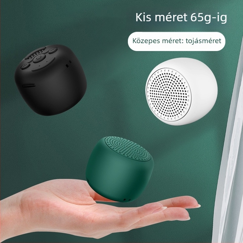 Mini Bluetooth hangszóró hangutasításokkal, kártyafoglalattal és hordozó pánttal