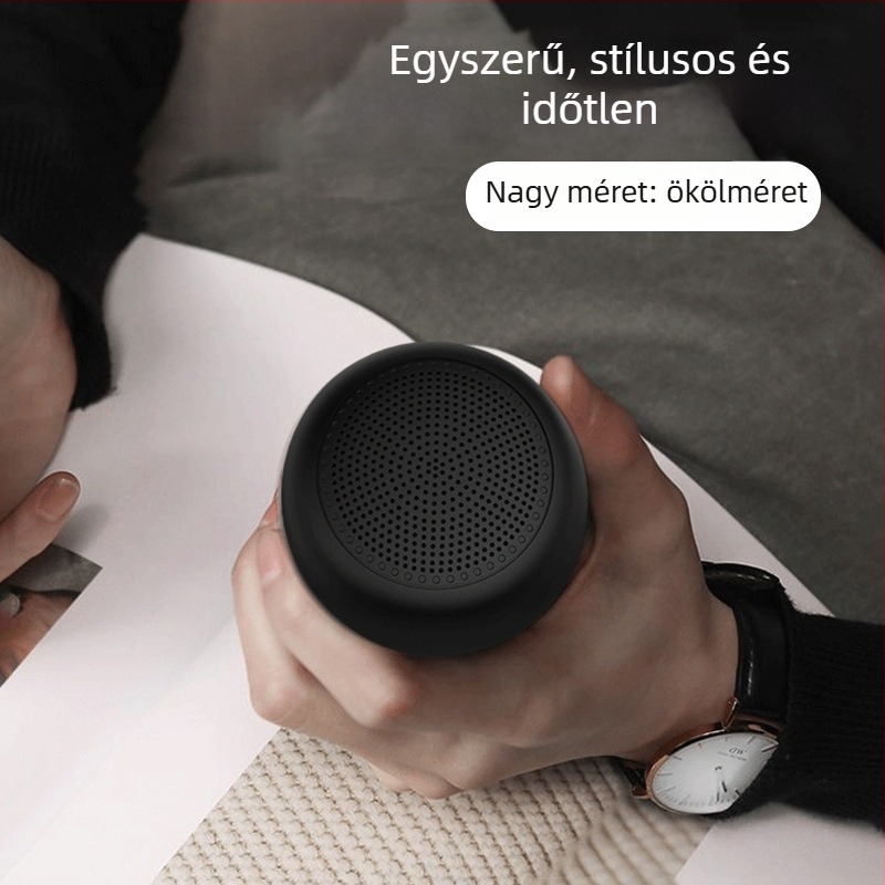 Mini Bluetooth hangszóró hangutasításokkal, kártyafoglalattal és hordozó pánttal