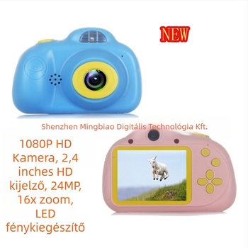 GM08 Gyerekeknek készített ütésálló digitális kamera, 8MP CMOS, 1080p, 2.4in LCD, USB 2.0, TF-kártya támogatás