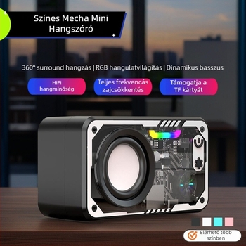 Mechanikus stílusú vezeték nélküli Bluetooth hangszóró, beépített akkumulátor, 5W, frekvenciatartomány 100Hz-20kHz, 15 m hatótávolság