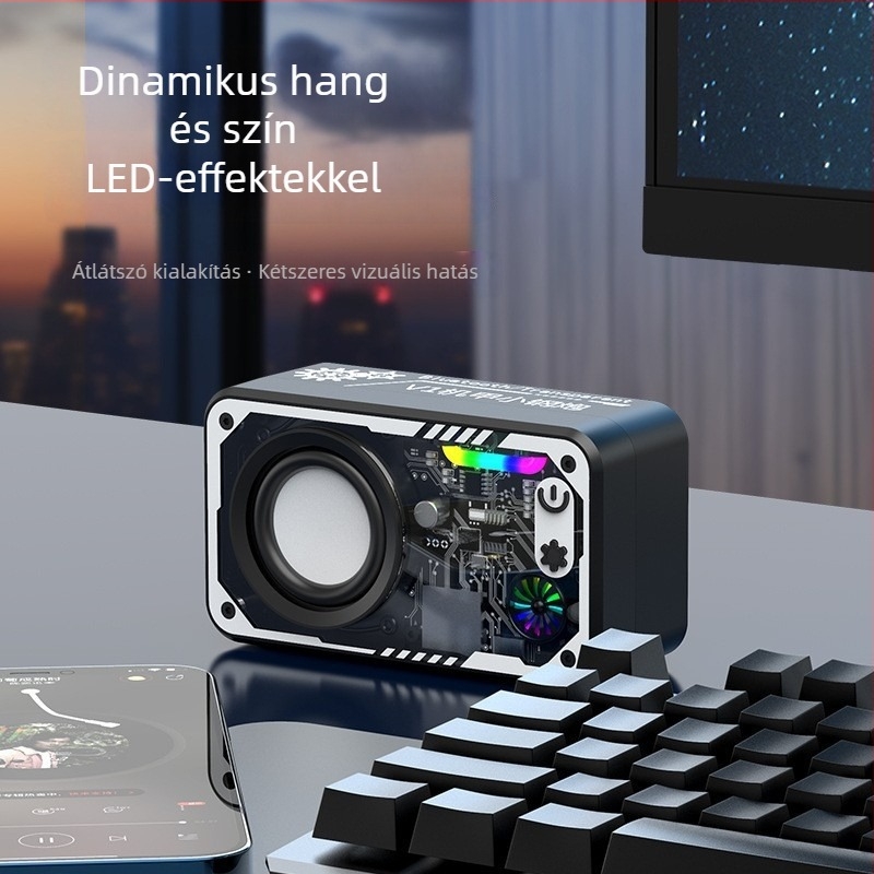 Mechanikus stílusú vezeték nélküli Bluetooth hangszóró, beépített akkumulátor, 5W, frekvenciatartomány 100Hz-20kHz, 15 m hatótávolság
