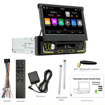 Autós Android GPS navigátor Wireless CarPlay és Bluetooth-kapcsolattal, TFT kijelző, 12V DC tápegység, 60W×4 teljesítmény, univerzális kompatibilitás