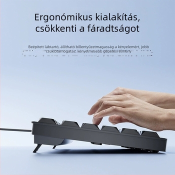 Vezetékes USB billentyűzet és egér készlet, 104 billentyű, műanyag test, 12 hónapos garancia