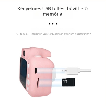 Gyermekeknek szánt digitális kamera kettős objektívvel, 2 hüvelykes LCD, több mint 40 MP, 5 óránál hosszabb akkumulátor-üzemidő, TF-kártya tárhely, modell X200