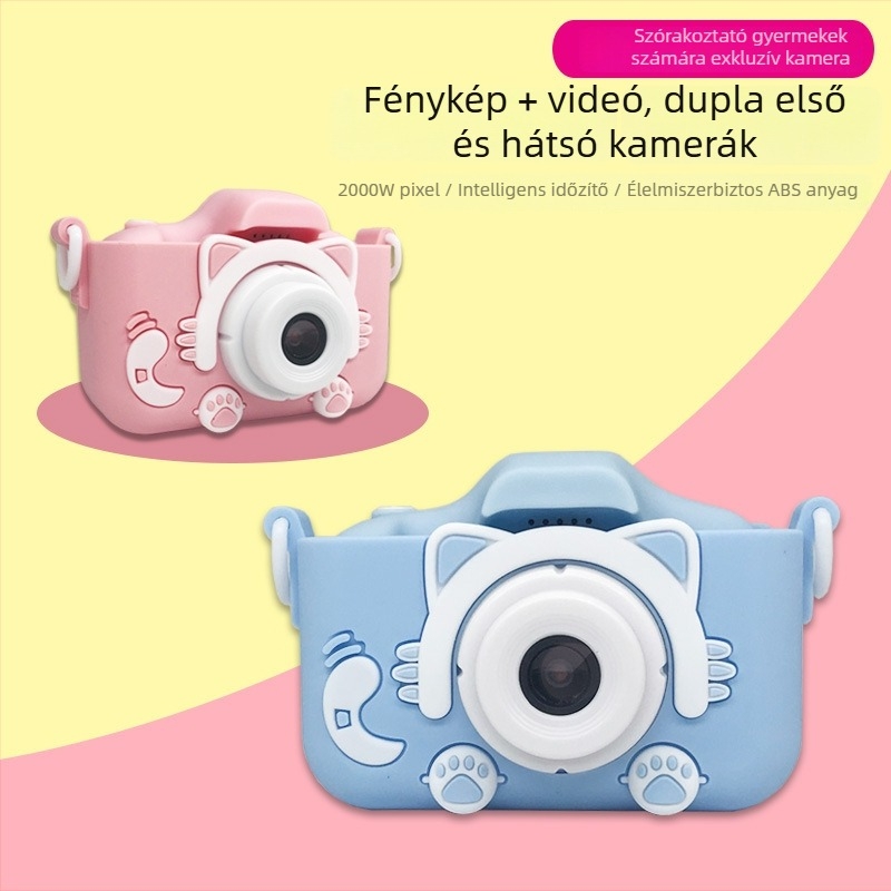 Gyermekeknek szánt digitális kamera kettős objektívvel, 2 hüvelykes LCD, több mint 40 MP, 5 óránál hosszabb akkumulátor-üzemidő, TF-kártya tárhely, modell X200