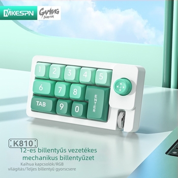 Vezetékes mechanikus játékbillentyűzet RGB háttérvilágítással, 87 billentyűs, mechanikus kapcsolók, 1,8 m kábel