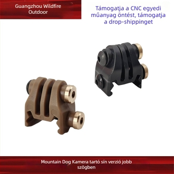 Műanyagból készült, jobb-szögű sínhez illeszkedő GoPro 6–10-kompatibilis tartó