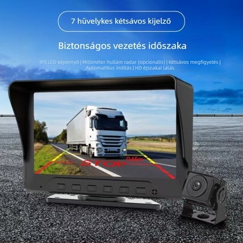 Gépjármű tolató kijelző — 7 hüvelykes IPS kijelző, 1024x600 felbontás, AHD bemenet, HR71 modell, műszerfal-asztali monitor