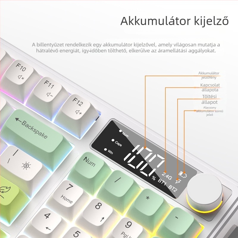 Vezeték nélküli Bluetooth billentyűzet és egér készlet, háttérvilágítással, 88–98 billentyű, vízálló
