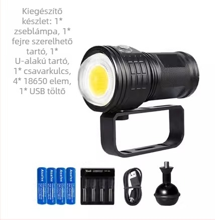 Búvárkodási világítás COB LED-del, alumíniumötvözet test, asafee, testreszabható feldolgozás, magáncímkére kész